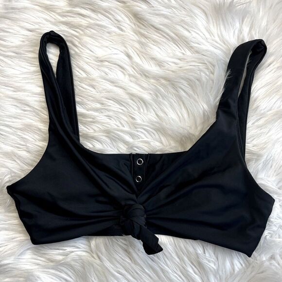 No Boundaries square Neck Bikini Top Black Size Large - Picture 1 of 3